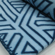 Aerial Printed Fleece Throw Rug 130 x 150 cm Blue Geo V442-JTC-THROW-GEO-BLUE-RE