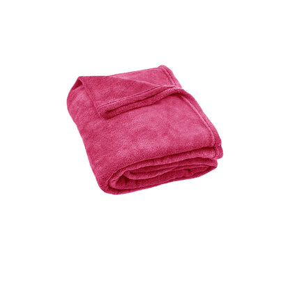 240GSM Urban Ultra Soft Coral Fleece Throw Rug 120 x 150cm Hot Pink V442-JTC-THROW-URBAN-HOTPINK-RE
