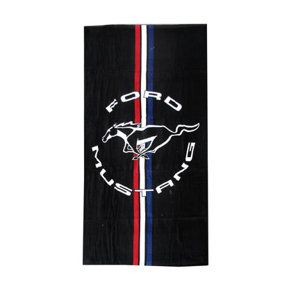 Ford Mustang Cars Printed 100% Cotton Beach Towel 75 x 150 cm V442-JTC-TOWEL-FORDMUSTANG-BLACK-RE