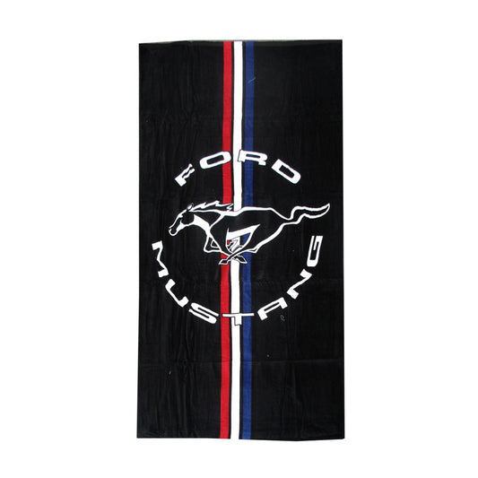 Ford Mustang Cars Printed 100% Cotton Beach Towel 75 x 150 cm V442-JTC-TOWEL-FORDMUSTANG-BLACK-RE