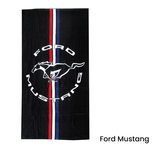 Ford Mustang Cars Printed 100% Cotton Beach Towel 75 x 150 cm V442-JTC-TOWEL-FORDMUSTANG-BLACK-RE
