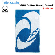 The Realm 100% Cotton Beach Towel 75 x 150 cm V442-JTC-TOWEL-THEREALM-BLUE-RE