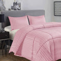 Ramesses 3 Piece Damask Stripe Comforter Set King Pink V442-KIT-COMFORTER-3PCESDAMASK-PINK-KI