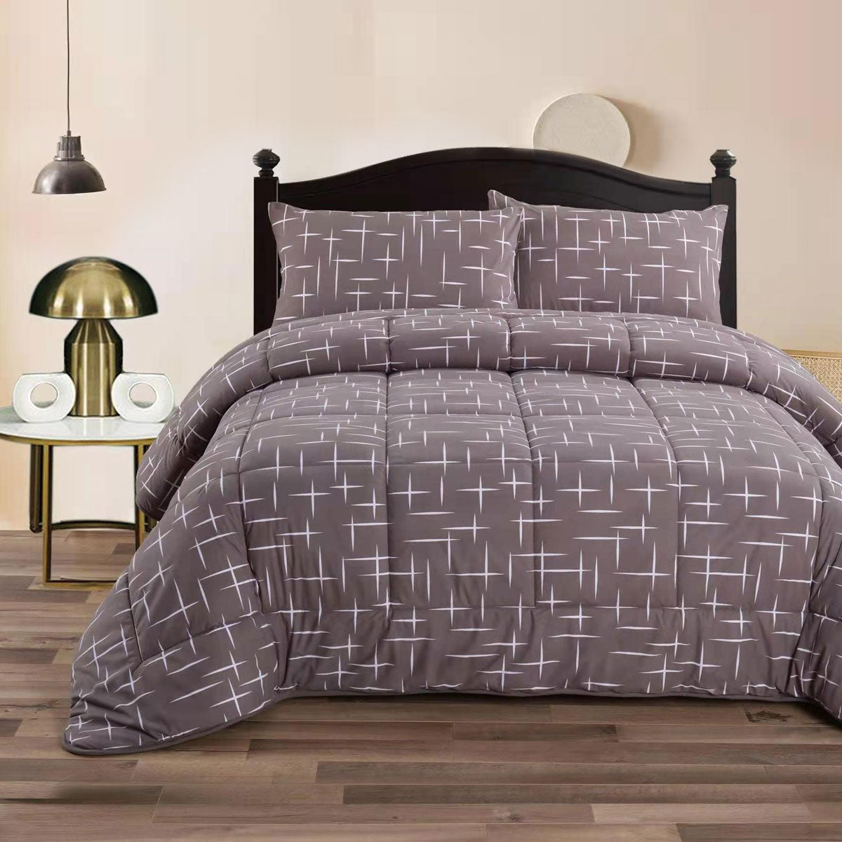 Ramesses Winter Night 3- Piece Mink Flannel Comforter Set King V442-KIT-COMFORTER-3PCMINKFLANNEL-WINNIGHT-KI