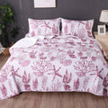 Ramesses Coast Pink 3 Pcs Bamboo Blend Ultrosonic Reversible Comforter Set King V442-KIT-COMFORTER-3PCSCOAST-PINK-KI