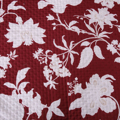 Ramesses Spring Red 3 Pcs Bamboo Blend Ultrosonic Reversible Comforter Set Queen V442-KIT-COMFORTER-3PCSSPRING-RED-QS