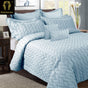 Ramesses 9 Pieces Ultrasonic Comforter Set Queen Steel Blue V442-KIT-COMFORTER-9PCESULTRASONIC-STEELBLUE-QS