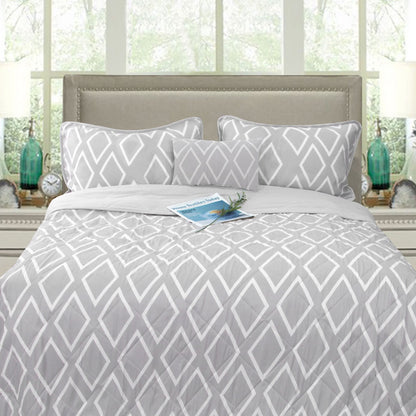 Ramesses Alena Silver 4 Pcs Ultrasonic Comforter Set Queen V442-KIT-COMFORTER-ALENA4PCS-SILVER-QS