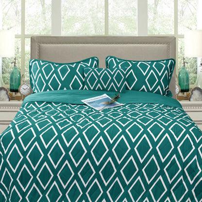 Ramesses Alena Teal 4 Pcs Ultrasonic Comforter Set Queen V442-KIT-COMFORTER-ALENA4PCS-TEAL-QS