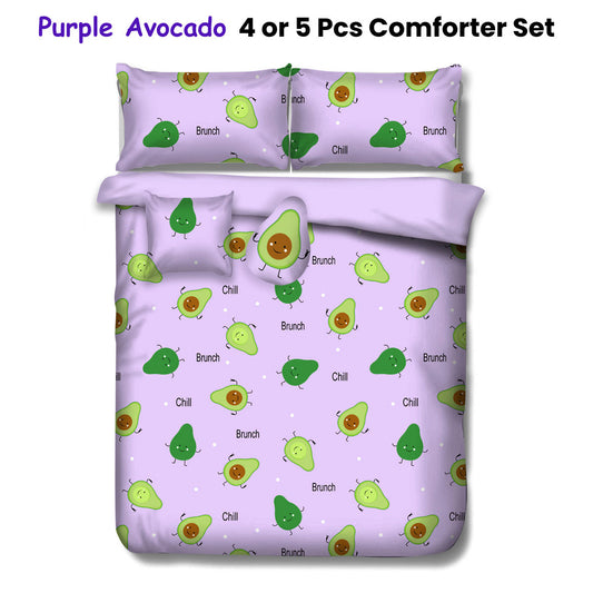 Ramesses Purple Avocado Kids Advventure 5 Pcs Comforter Set Double V442-KIT-COMFORTER-AVOCADO-PURPLE-DS