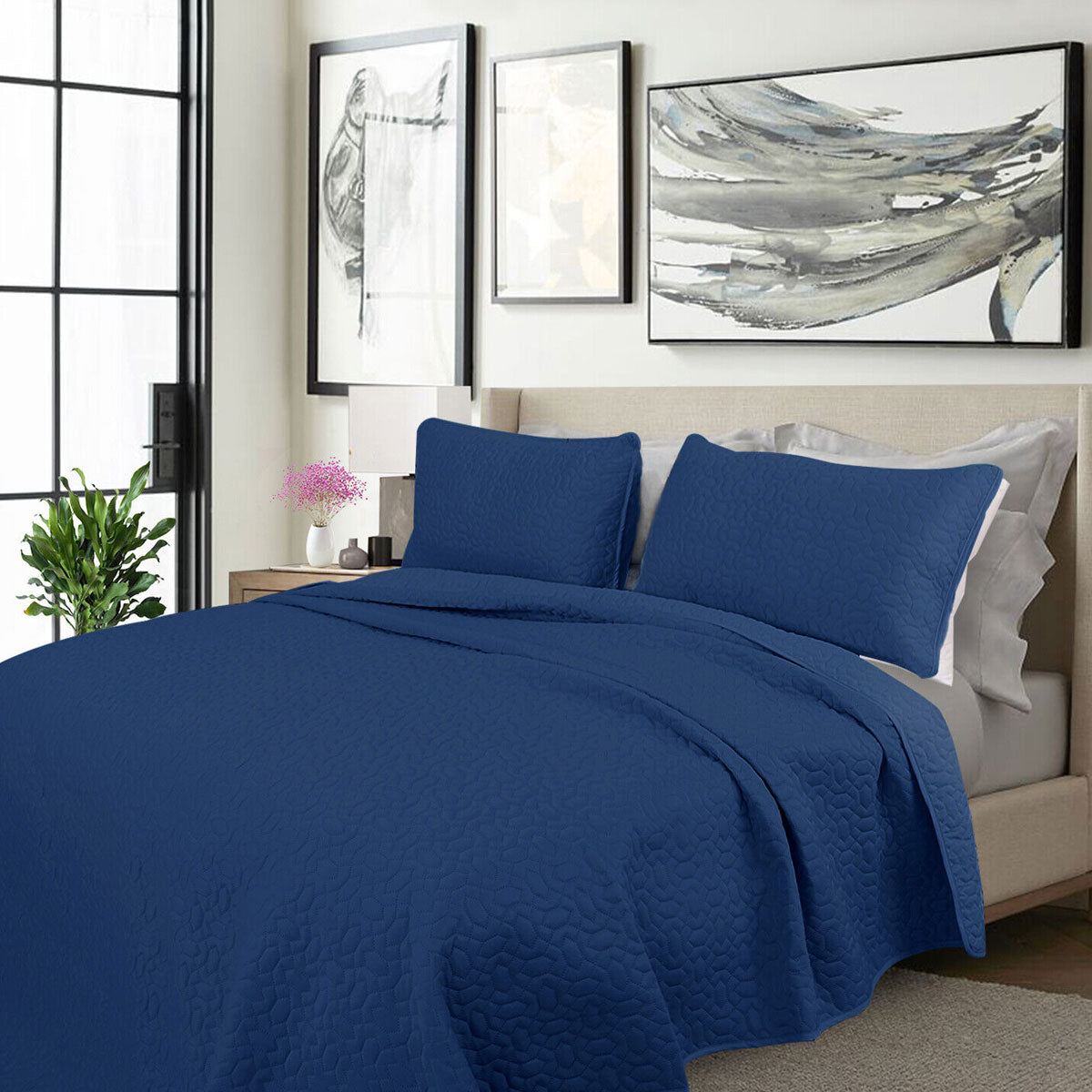 Shangri La 2000TC Nobility Cooling Embroidered 3 Pcs Comforter Set King V442-KIT-COMFORTER-COOLING-NOBILITY-KI