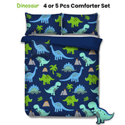 Ramesses Dinosaur Kids Advventure 5 Pcs Comforter Set Double V442-KIT-COMFORTER-DINOSAUR-NAVY-DS