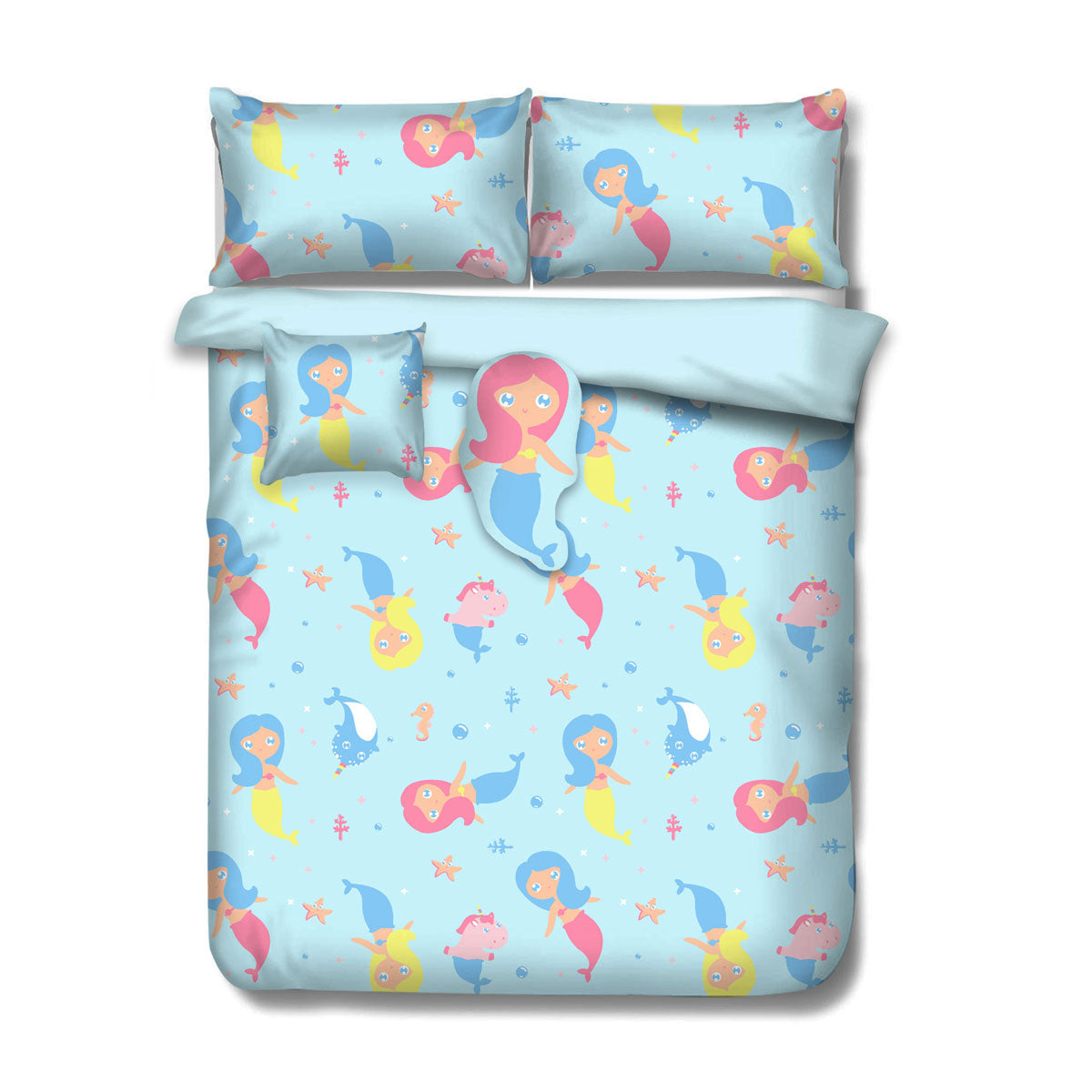 Ramesses Mermaid Kids Advventure 4 Pcs Comforter Set Single V442-KIT-COMFORTER-MERMAID-AQUA-SB