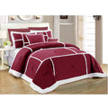 Ramesses 7 Piece Soho Sherpa Comforter Set Burgundy Queen V442-KIT-COMFORTER-SOHOSHERPA-BURGUNDY-QS