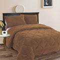 Ramesses Teddy Fleece 3 Pcs Comforter Set Camel Queen V442-KIT-COMFORTER-TEDDY-CAMEL-QS