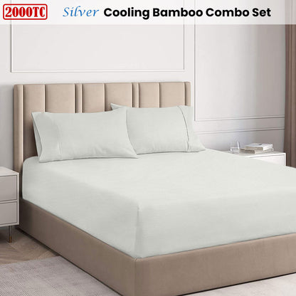 Ramesses Silver 2000TC Cooling Bamboo Combo Set King V442-KIT-FITTEDSS-2000COOLBAMBOO-SILVER-KI