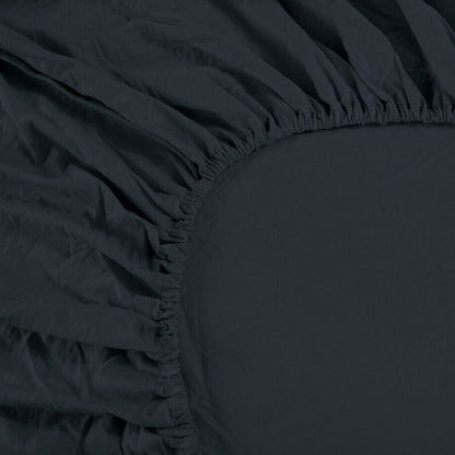 Ramesses 1000TC Linen Bamboo Fitted Sheet Combo Set Charcoal Queen V442-KIT-FITTEDSS-LINENBAMBOO-CHARCOAL-QS