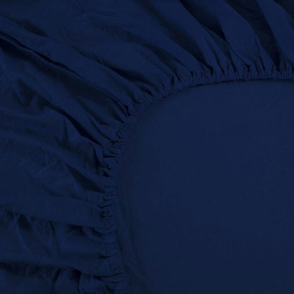 Ramesses 1000TC Linen Bamboo Fitted Sheet Combo Set Deep Blue Single V442-KIT-FITTEDSS-LINENBAMBOO-DEEPBLUE-SB