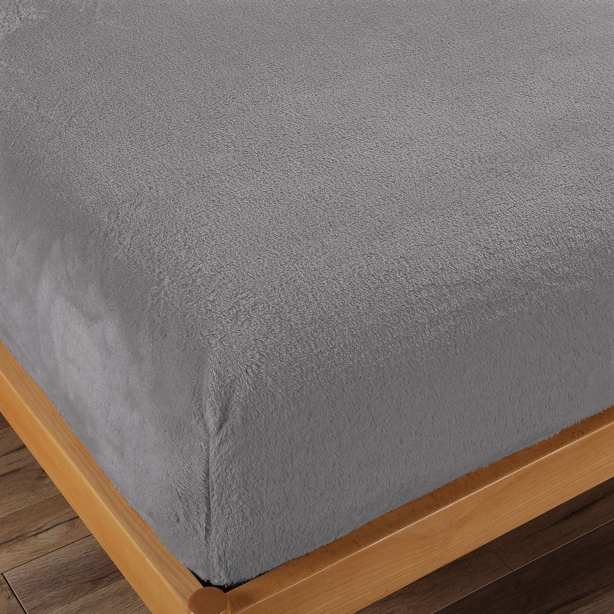 Ramesses Teddy Fleece Fitted Sheet Combo Set Charcoal Double V442-KIT-FITTEDSS-TEDDYFLEECE-CHARCOAL-DS