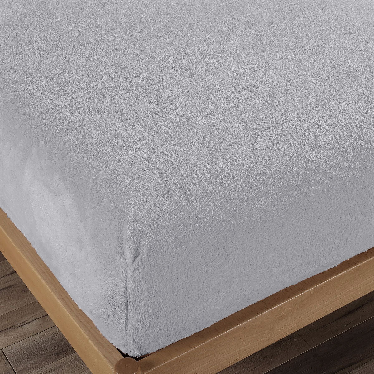 Ramesses Teddy Fleece Fitted Sheet Combo Set Grey Queen V442-KIT-FITTEDSS-TEDDYFLEECE-GREY-QS
