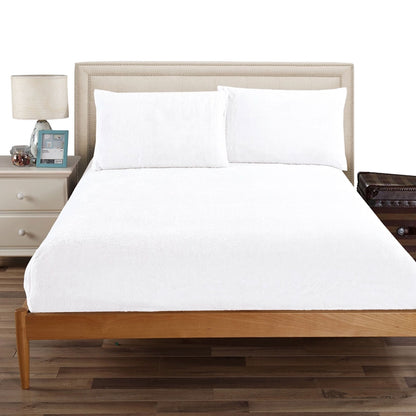 Ramesses Teddy Fleece Fitted Sheet Combo Set White Double V442-KIT-FITTEDSS-TEDDYFLEECE-WHITE-DS