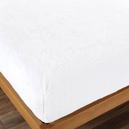 Ramesses Teddy Fleece Fitted Sheet Combo Set White King Single V442-KIT-FITTEDSS-TEDDYFLEECE-WHITE-KS