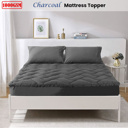 Ramesses 1000GSM Charcoal Mattress Topper King V442-KIT-MATTRESST-1000GSM-CHARCOAL-KI