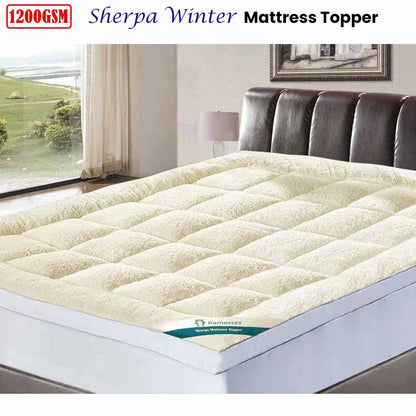 Ramesses 1200GSM Sherpa Winter Mattress Topper King V442-KIT-MATTRESST-1600GSMSHERPA-WHITE-KI