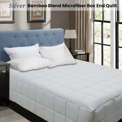Shangri La Bamboo Blend Microfiber Box End Quilt Silver Single V442-KIT-QUILT-BOXEND-SILVER-SB
