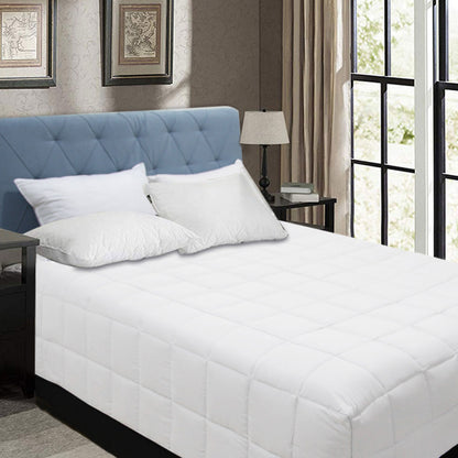 Shangri La Bamboo Blend Microfiber Box End Quilt White Double V442-KIT-QUILT-BOXEND-WHITE-DS