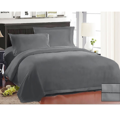 Ramesses 1000TC American Pima Cotton Quilt Cover Set Charcoal King V442-KIT-QUILTCS-1000TCPIMACOTTON-CHARCOAL-KI
