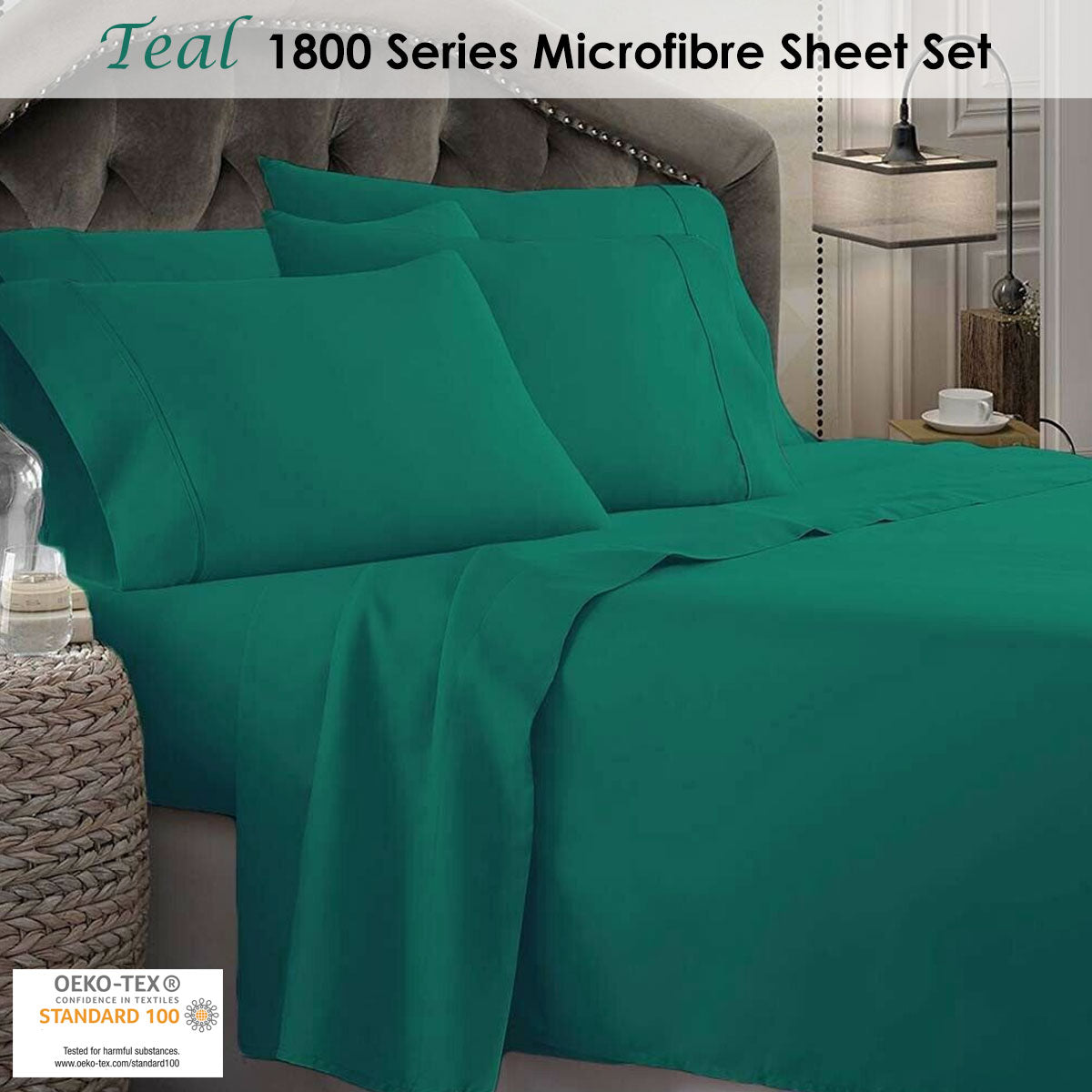 Shangri La 1800 Series Microfibre Sheet Set Teal Queen V442-KIT-SHEETS-1800MICRO-TEAL-QS