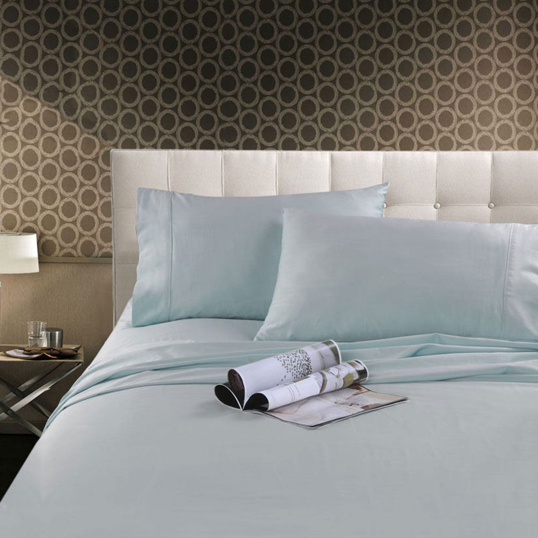 Kingtex 300TC Cotton Sheet Set Ice Blue King V442-KIT-SHEETS-300TCHOTEL-ICEBLUE-KI