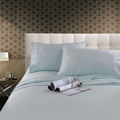 Kingtex 300TC Cotton Sheet Set Ice Blue King V442-KIT-SHEETS-300TCHOTEL-ICEBLUE-KI