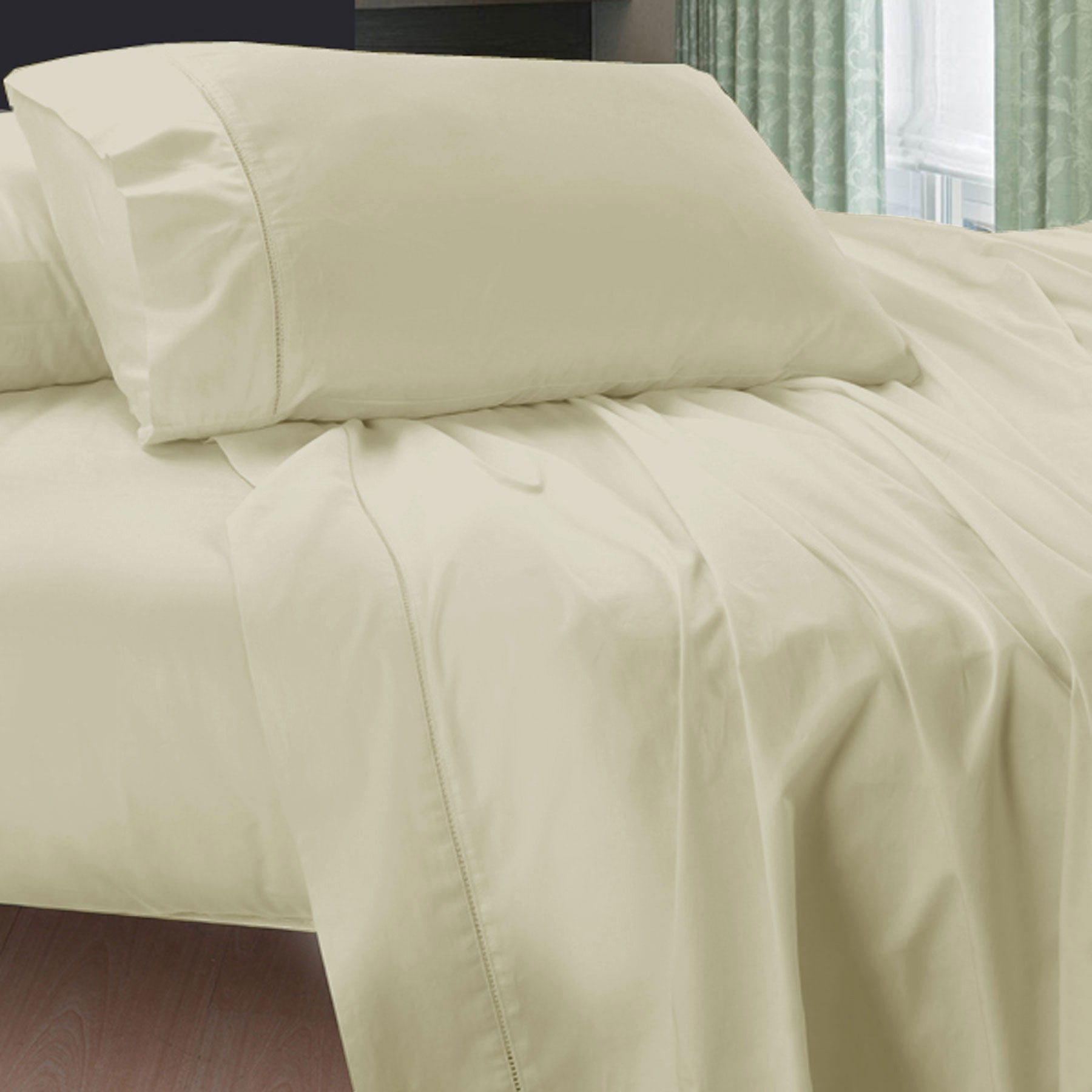400TC Egyptian Cotton Sheet Set Cream SUPER KING V442-KIT-SHEETS-400TCEGYPTIAN-CREAM-SK