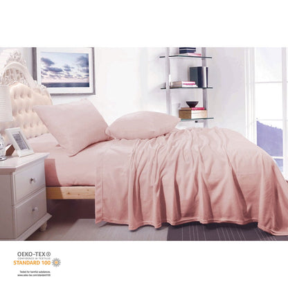 Shangri La Cashmere Touch Micro Flannelette Sheet Set Dusty Pink King V442-KIT-SHEETS-CASHMEREFLANNEL-DUSTYPINK-KI