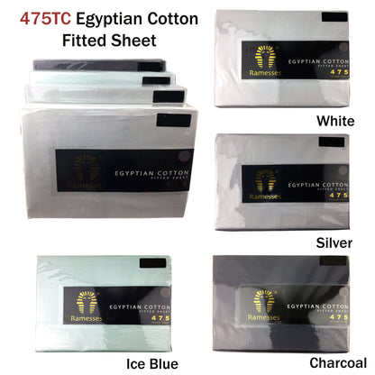 Ramesses 475TC Egyptian Cotton Fitted Sheet King White V442-KIT-SHEETS-FITTEDEC475TC-WHITE-KI