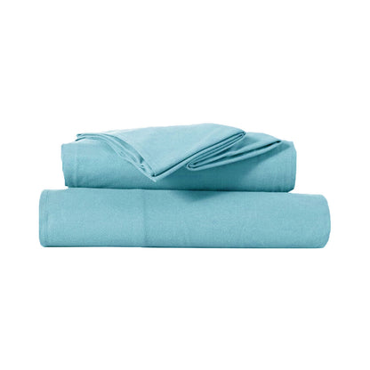 Kingtex Ultra-Soft Micro Flannel Sheet Set 40 cm Wall Aqua Single V442-KIT-SHEETS-MF2023-AQUA-SB