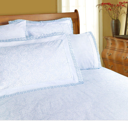 Shangri La Microfibre Machine Lace Sheet Set Ice Blue King V442-KIT-SHEETS-MICROFIBREMACHINELACE-ICEBLUE-KI