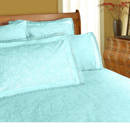 Shangri La Microfibre Machine Lace Sheet Set Limpet Shell King V442-KIT-SHEETS-MICROFIBREMACHINELACE-LIMPETSHELL-KI