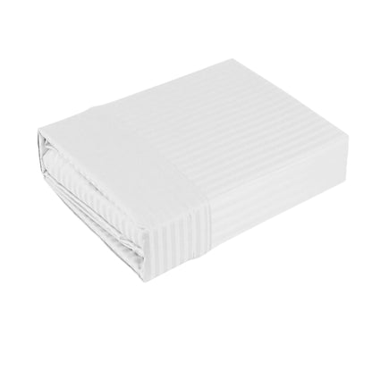 Ramesses 1000TC American Pima Cotton Narrow Stripe Sheet Set White Queen V442-KIT-SHEETS-PIMANARROWSTRIPE-WHITE-QS