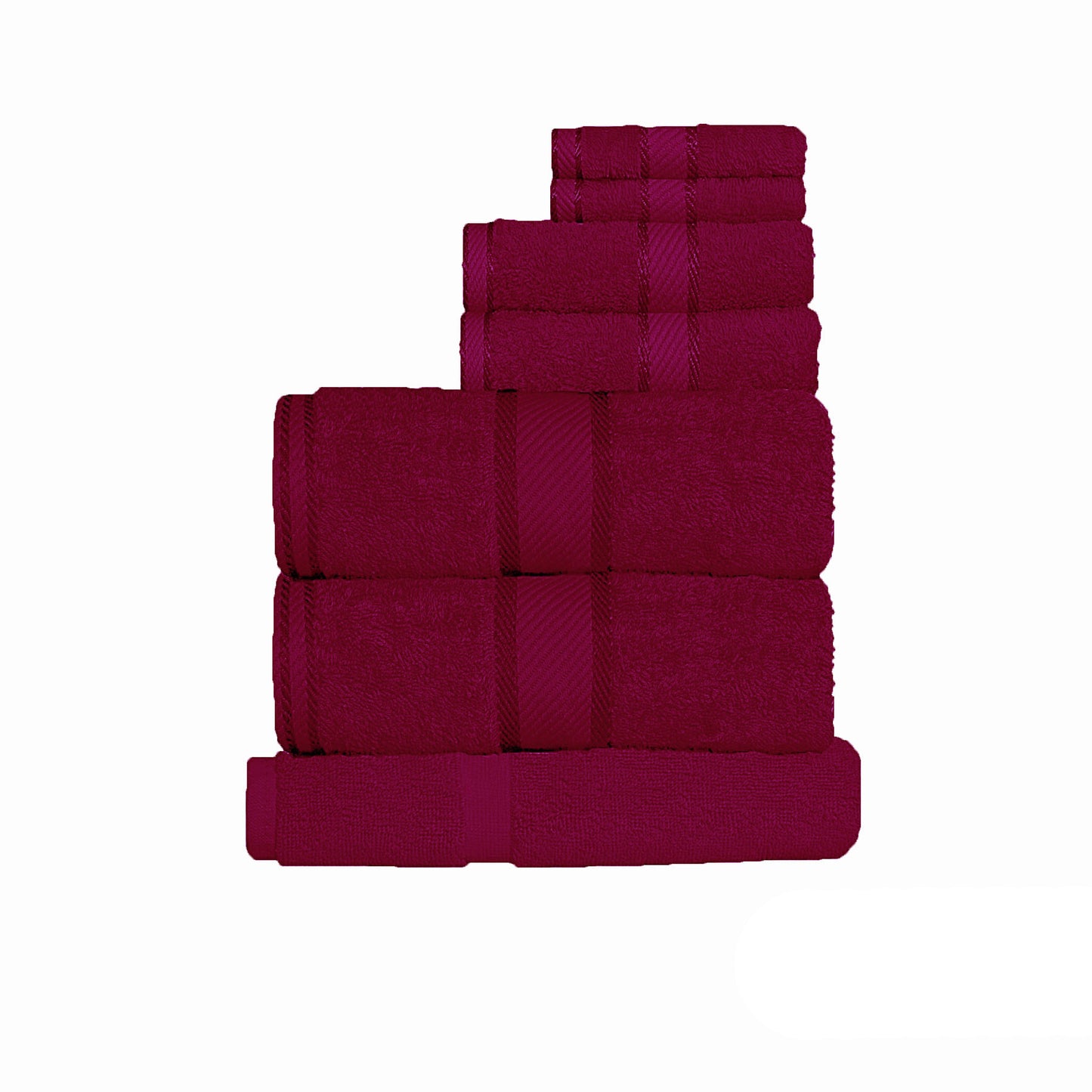 Kingtex 550gsm Cotton 7 Pce Towel Set Burgundy V442-KIT-TOWEL-7PTOWEL-BURGUNDY
