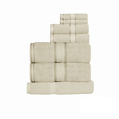 Kingtex 550gsm Cotton 7 Pce Towel Set Linen V442-KIT-TOWEL-7PTOWEL-LINEN