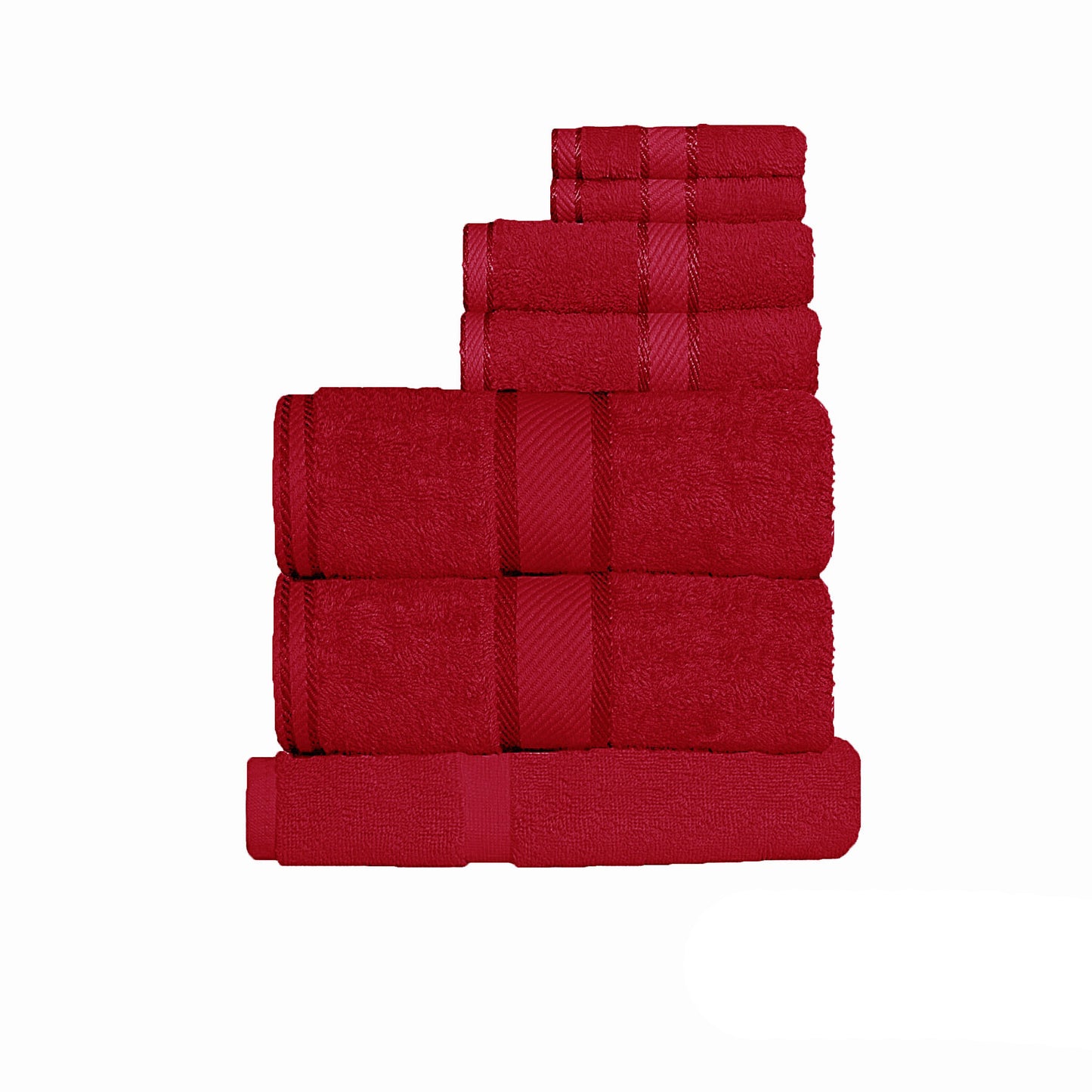 Kingtex 550gsm Cotton 7 Pce Towel Set Red V442-KIT-TOWEL-7PTOWEL-RED