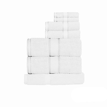 Kingtex 550gsm Cotton 7 Pce Towel Set White V442-KIT-TOWEL-7PTOWEL-WHITE