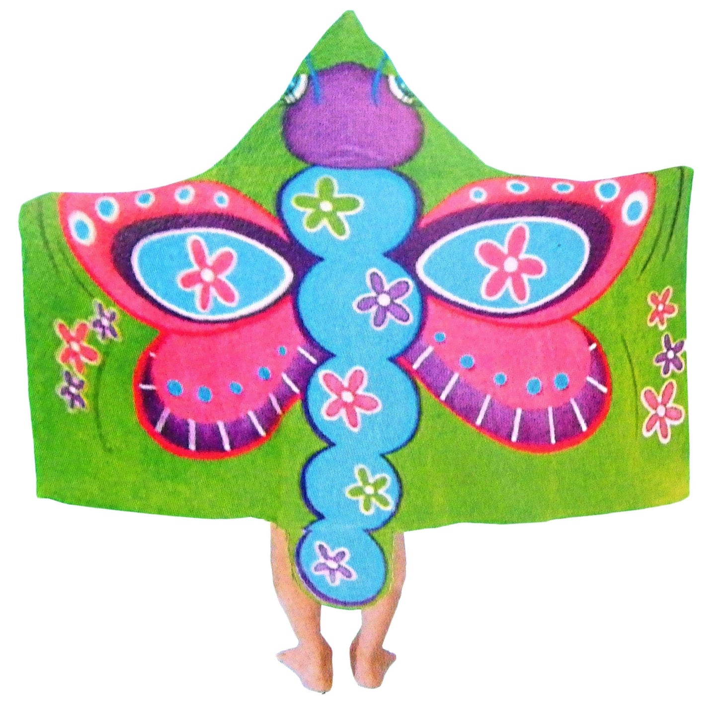 Kids Cotton Velour Beach Cape Butterfly V442-KIT-TOWEL-CAPEBUTTERFLY-MULTI-SH