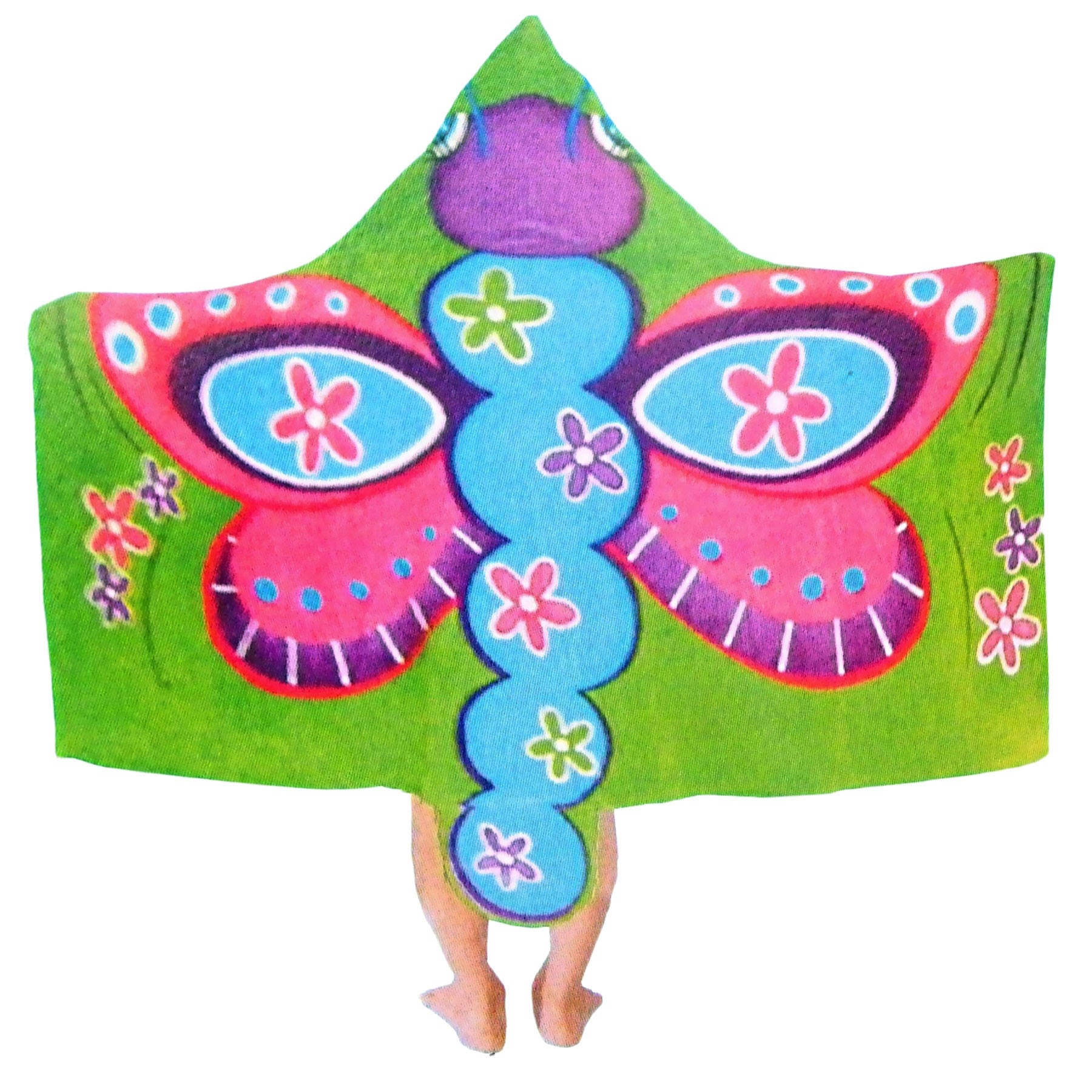 Kids Cotton Velour Beach Cape Butterfly V442-KIT-TOWEL-CAPEBUTTERFLY-MULTI-SH