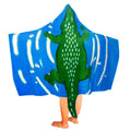 Kids Cotton Velour Beach Cape Crocodile V442-KIT-TOWEL-CAPECROCODILE-BLUE-SH