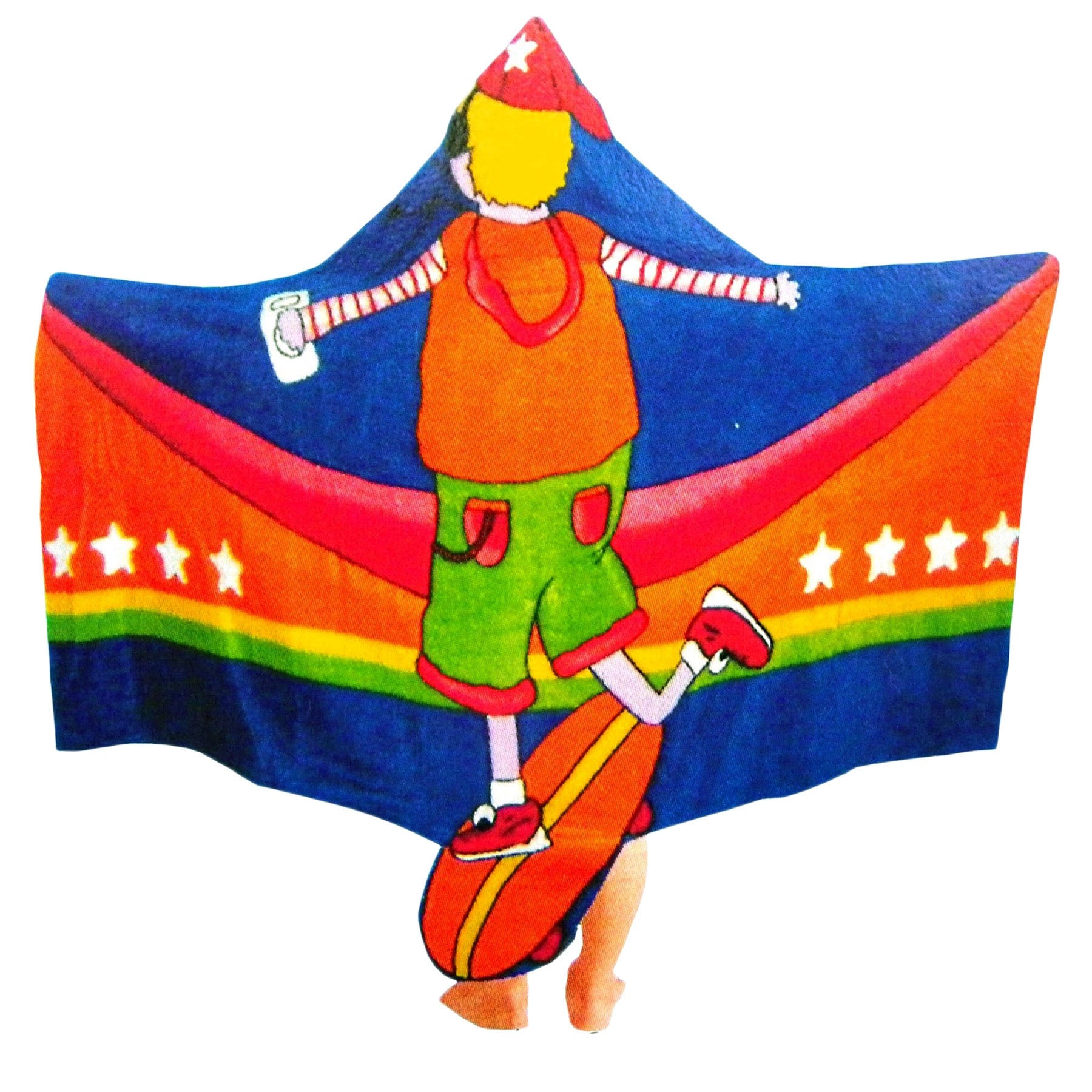 Kids Cotton Velour Beach Cape Skater Boy V442-KIT-TOWEL-CAPESKATERBOY-MULTI-SH