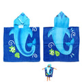 Cute Kids Cotton Hooded Towel Poncho 60 x 120 cm Dolphin V442-KIT-TOWEL-HOODEDDOLPHIN-BLUE-SH